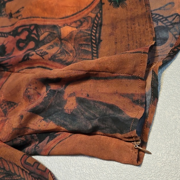 Chiffon Aztec Bell Sleeve Top - Picture 10 of 14